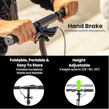 AERO MOBILITY Kick Scooter for Kids 6+, Teens & Adults | Light Up Wheels, Hand Brake, Rubber Deck Mat & Shock Absorption | Foldable & Height Adjustable